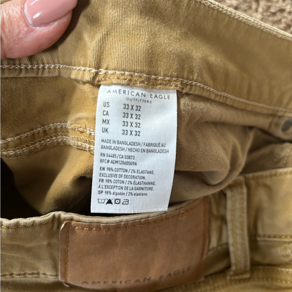 American Eagle Outfitter Flex Slim Straight Khaki Pants Men size 33 x 32 - Picture 5 of 8
